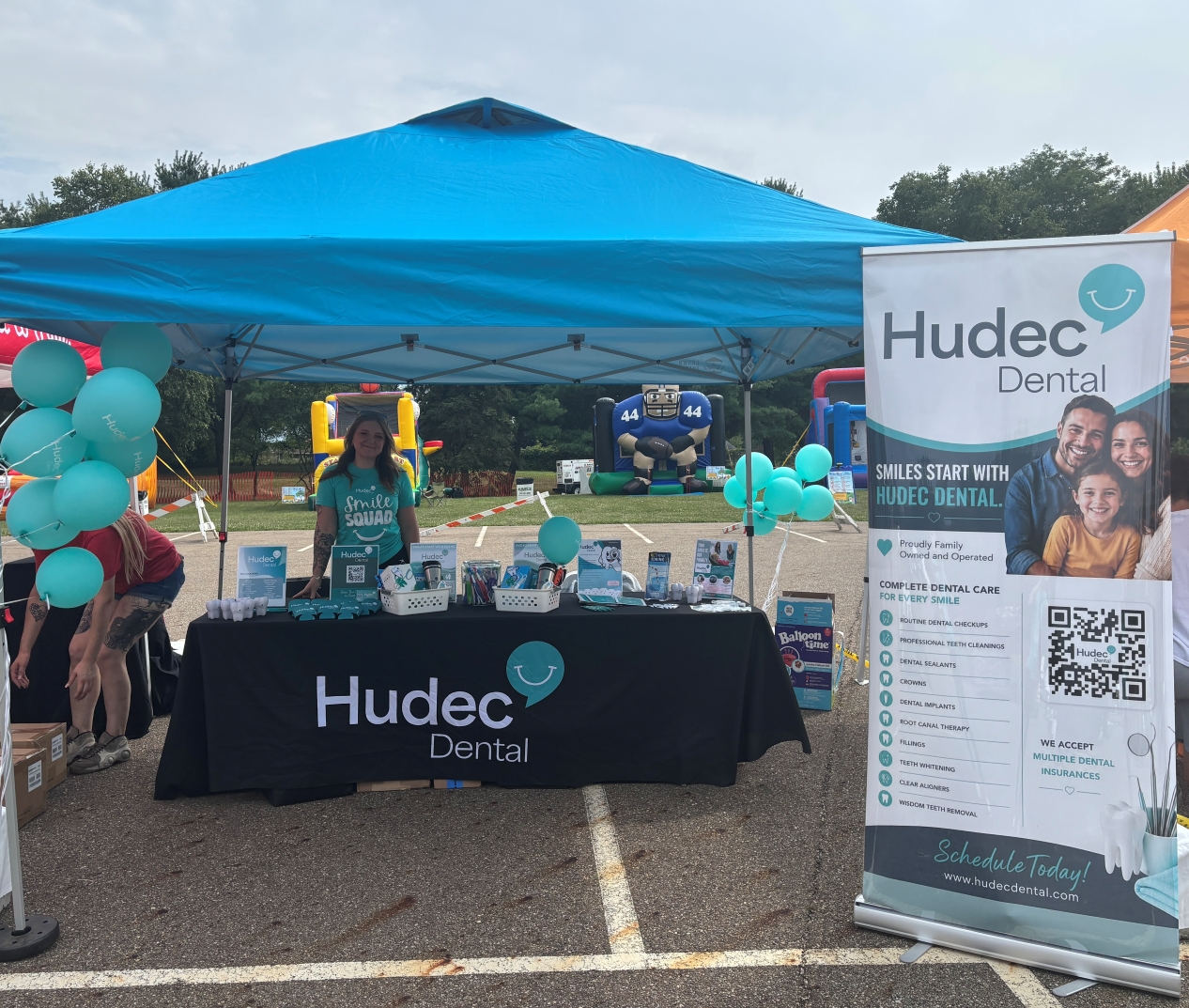 Hudec Dental table/tent at the 2026 Enshrinement Balloon Classic event