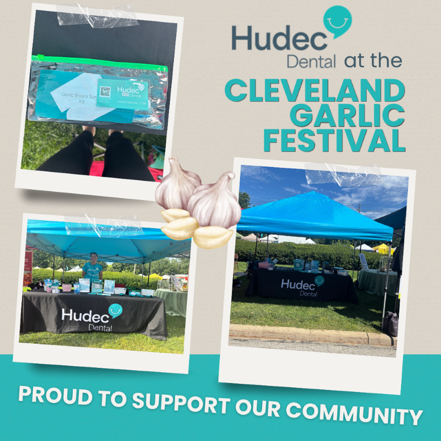 Flyer for Hudec Dental at the Cleveland Garlic Festival